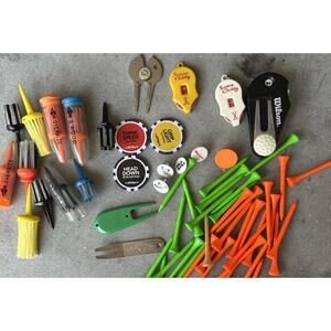 Lot Of Golf Accessories Divot Brushes Tees Coins Calloway Marker